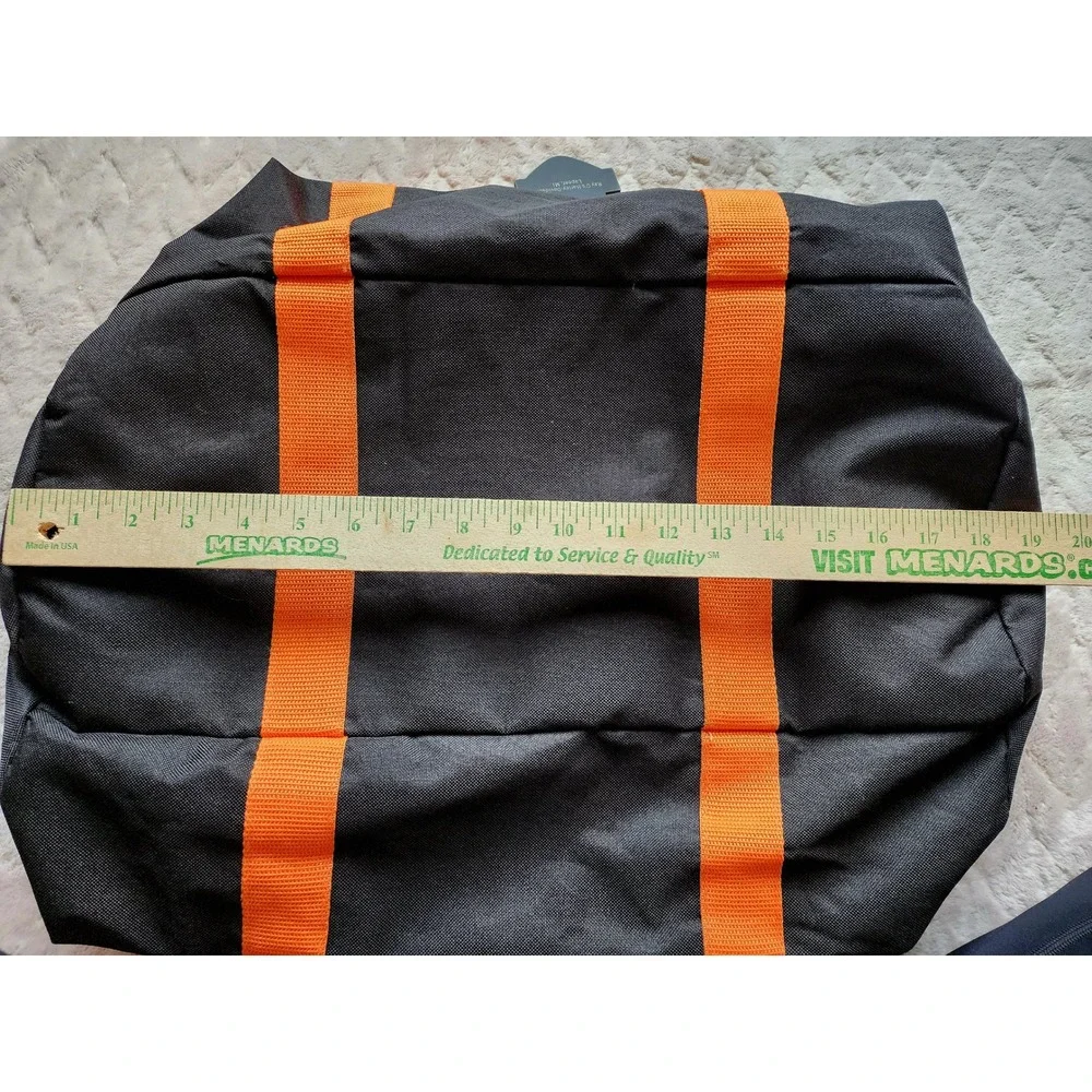 Harley-Davidson Black Orange Canvas Duffel Backpack Convertible Gear Bag